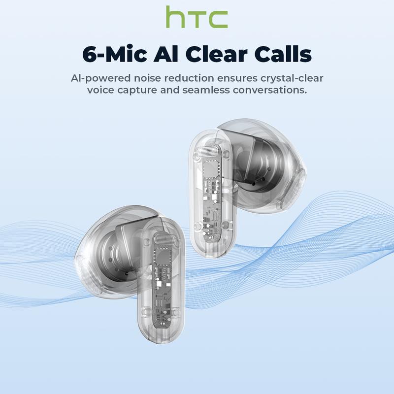 HTC NE20 Translator Écouteurs Bluetooth 6.0, traduction dans 134 langues avec écran LED, écouteurs sans fil étanches, caméra à distance et applications de jeu | Parfait pour le travail, le sport, les études et l'enseignement | Micro intégré | Écouteurs — vignette 3