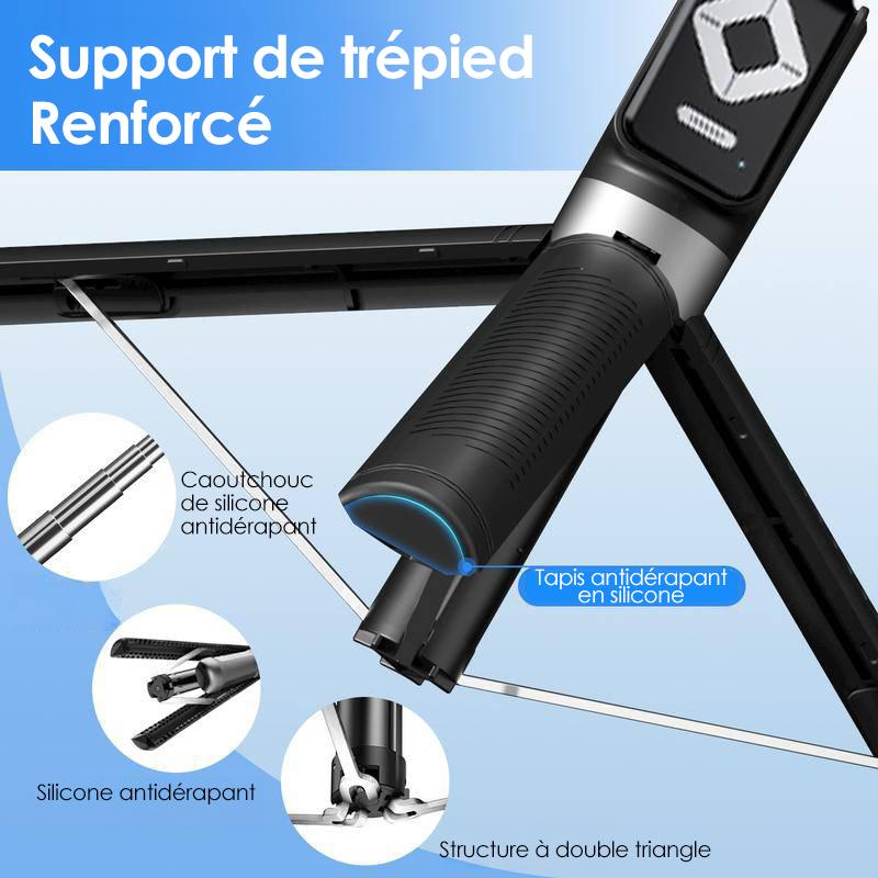 IMOLI Perche à selfie 170m avec 2 Lampes, Trépied pour Téléphone avec Télécommandesans Fil, 360° Rotation Selfie Stick Compatible Telephone, GoPro, Cadeau Pour Mère — vignette 7