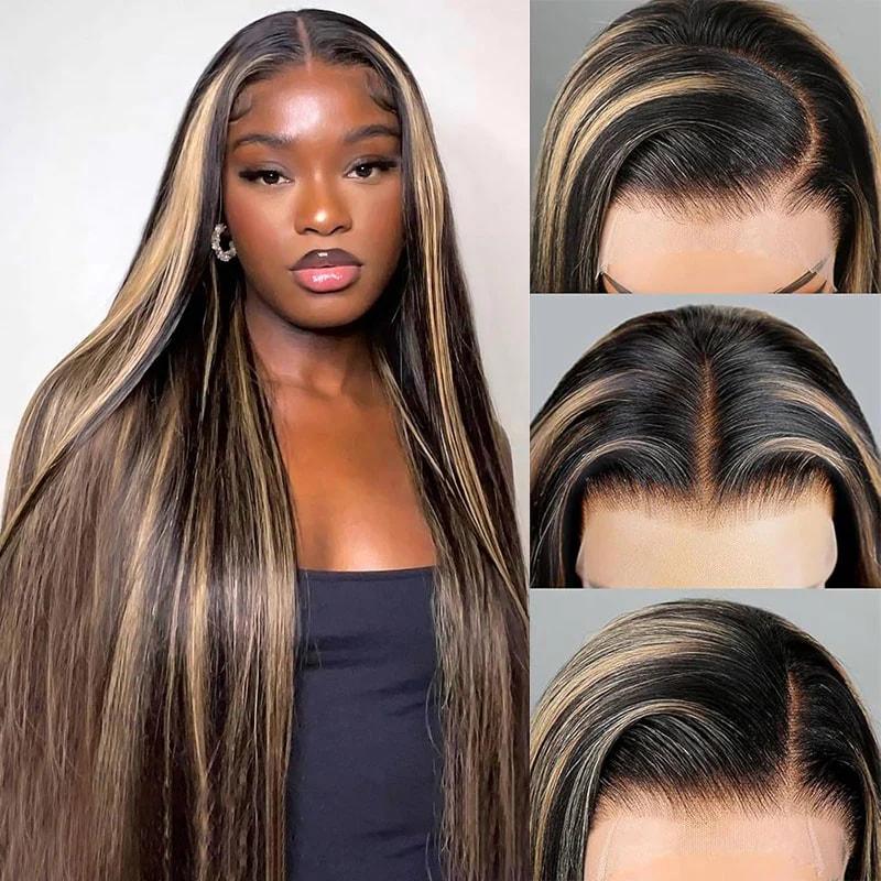 ISEE HAIR Perruque en dentelle 7*5 HD à reflets cheveux humains lisses sans colle à double tirage Perruque brésilienne colorée 7*5 avec fermeture en de ntelle HD#backtoschool — vignette 2