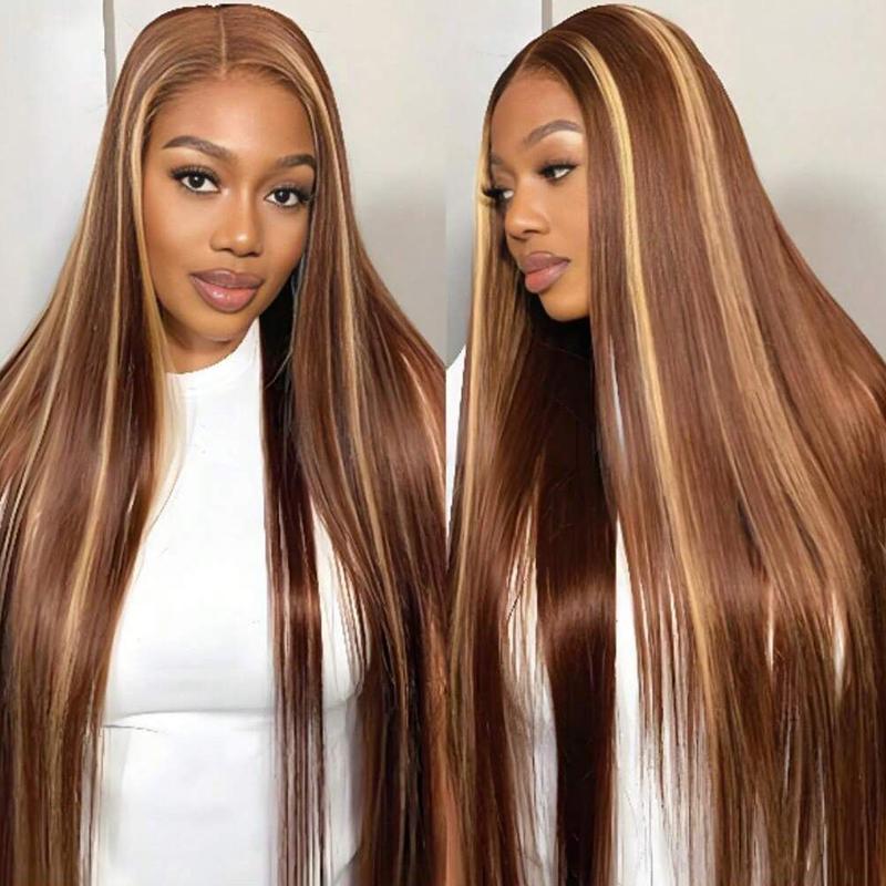 ISEE HAIR Perruque en dentelle 7*5 HD à reflets cheveux humains lisses sans colle à double tirage Perruque brésilienne colorée 7*5 avec fermeture en de ntelle HD#backtoschool — vignette 7