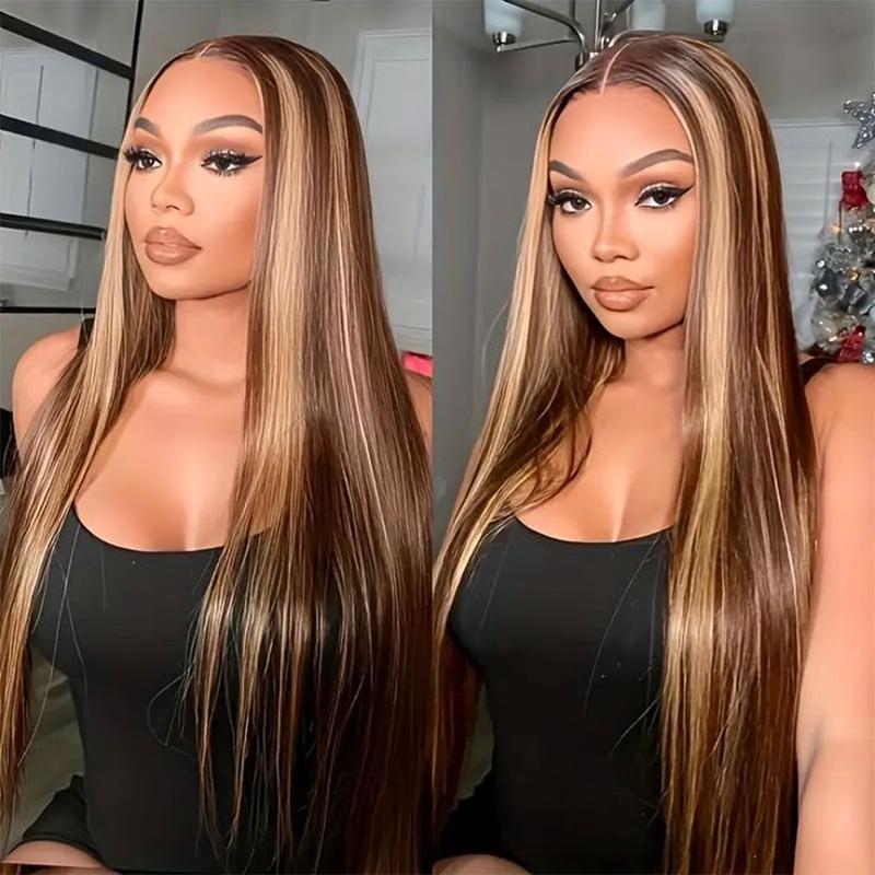 ISEE HAIR Perruque en dentelle 7*5 HD à reflets cheveux humains lisses sans colle à double tirage Perruque brésilienne colorée 7*5 avec fermeture en de ntelle HD#backtoschool — vignette 8