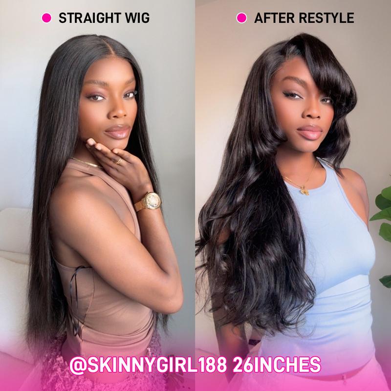 ISEE Hair Perruques Lace Front Wigs 13x6 en cheveux humains raides 180 Densité pré-épilées 7x5 sans colle pour femmes#backtoschool — vignette 2