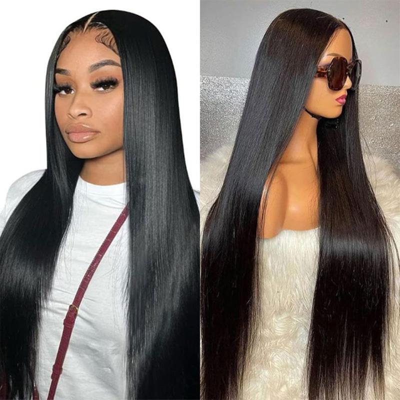 ISEE Hair Perruques Lace Front Wigs 13x6 en cheveux humains raides 180 Densité pré-épilées 7x5 sans colle pour femmes#backtoschool — vignette 5