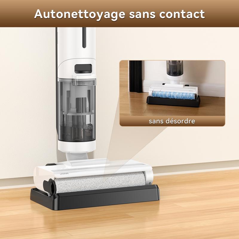 JONR aspirateur sec et humide ED12 Lite, sans fil avec batterie, nettoyage des bords de 1 mm, système Anti enchevêtrement, nettoyeur de sol léger pour sols durs, poils d'animaux — vignette 6