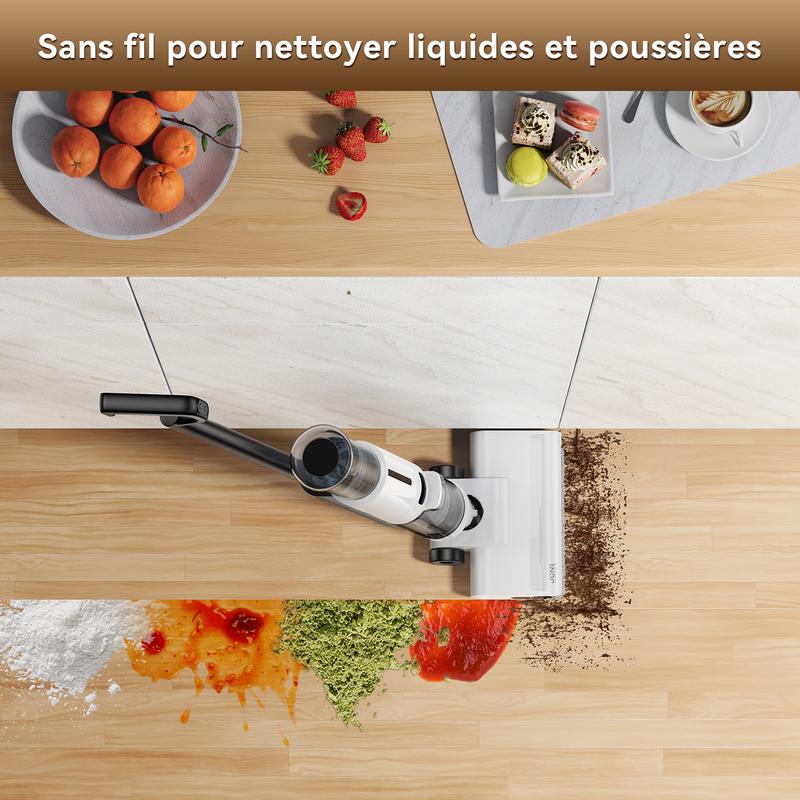 JONR ED12 Lite aspirateur eau et poussière aspirateur sans fil avec nettoyage des bords à 1 mm système anti nouage pour sols durs et poils d’animaux — vignette 7