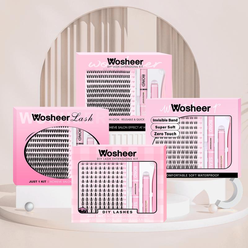 Kit de touffes de cils Wosheer ROUGEE MUGGY MATTE VIKKI LAYZ, résistant à l’eau, doux et naturel, ultra léger et sans sensation — ensemble DIY luxueux pour courber les cils