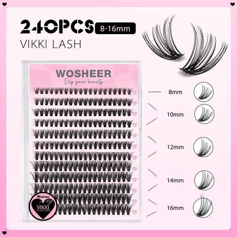 Kit de touffes de cils Wosheer ROUGEE MUGGY MATTE VIKKI LAYZ, résistant à l’eau, doux et naturel, ultra léger et sans sensation — ensemble DIY luxueux pour courber les cils — vignette 9