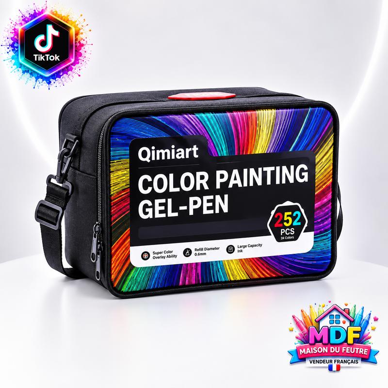 LANGUO Qimiart 252 Gel Pen – Stylos Gel Peinture, Coffret Créatif DIY, Dessin, Coloriage & Loisirs Créatifs