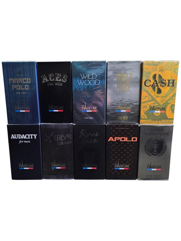 Lot de 10 parfums 75ml homme le parfum de france by paris élysée