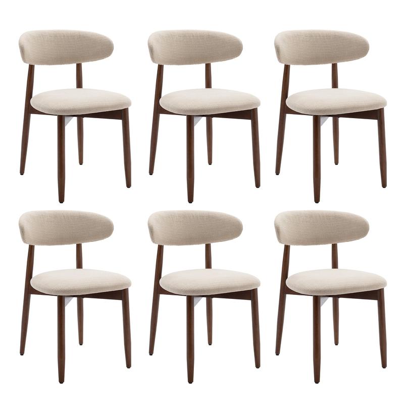 Lot de 6 Chaises, robustes et élégantes, style nordique minimaliste, idéales pour salle à manger et cuisine - Beige
