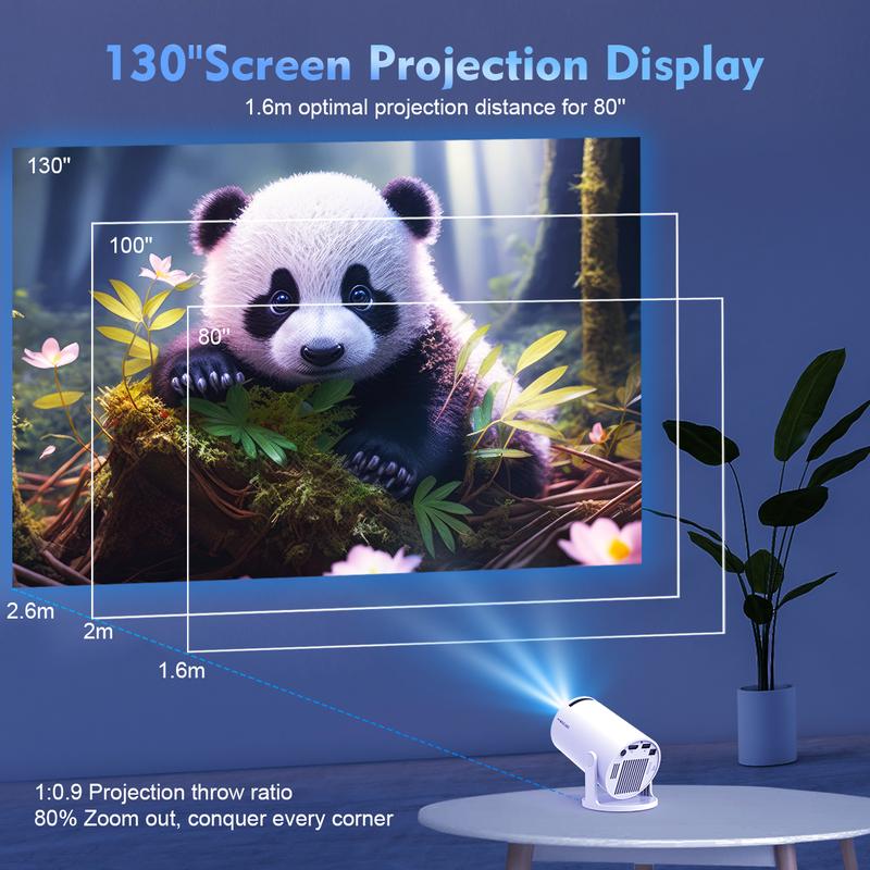 Magcubic HY300Pro Projecteur 290ANSI Prise en charge 4K Dual Wifi6 BT5.4 Android 11 Natif 1280*720 Allwinner H713 Haut parleur Intégré & Appstaore 180° Rotatif mini extérieur cinéma télécommande incluse mini projecteur intelligent — vignette 6
