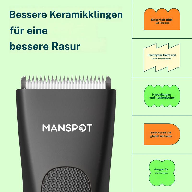 Manspot rasoir électrique 4 en 1, unisexe, pour le voyage et la maison, doux pour la peau sensible, pour le visage, les jambes et les zones délicates, étanche IPX7, Rechargeable rapidement par USB, batterie au Lithium — vignette 2