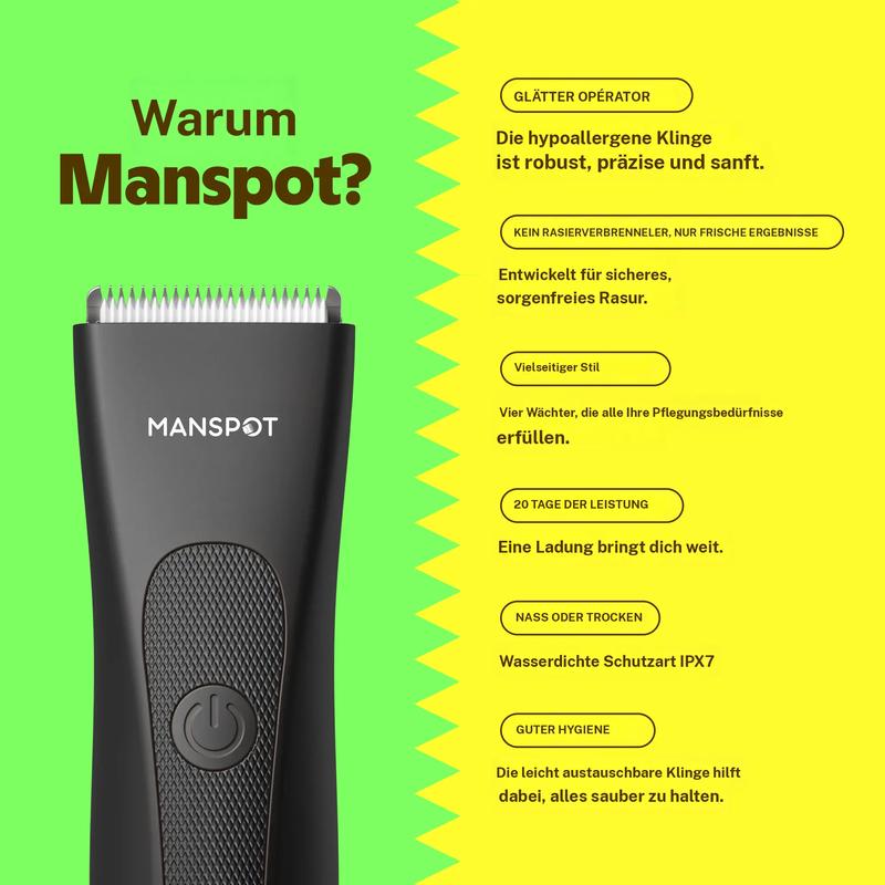 Manspot rasoir électrique 4 en 1, unisexe, pour le voyage et la maison, doux pour la peau sensible, pour le visage, les jambes et les zones délicates, étanche IPX7, Rechargeable rapidement par USB, batterie au Lithium — vignette 5