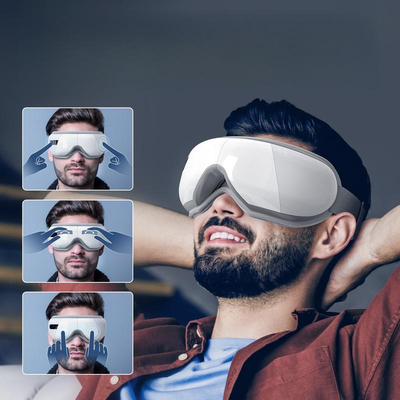 Masque Oculaire Massant avec Chaleur et Bluetooth,4 Modes de Massage,Design Pliable — vignette 5