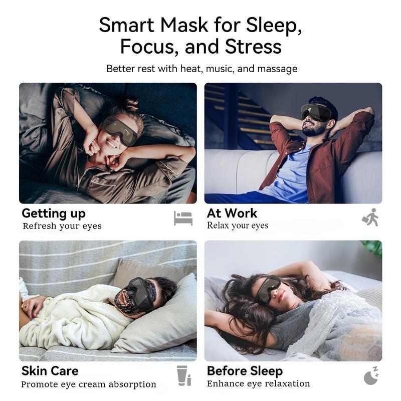 Masque Oculaire Massant avec Chaleur et Bluetooth,4 Modes de Massage,Design Pliable — vignette 6