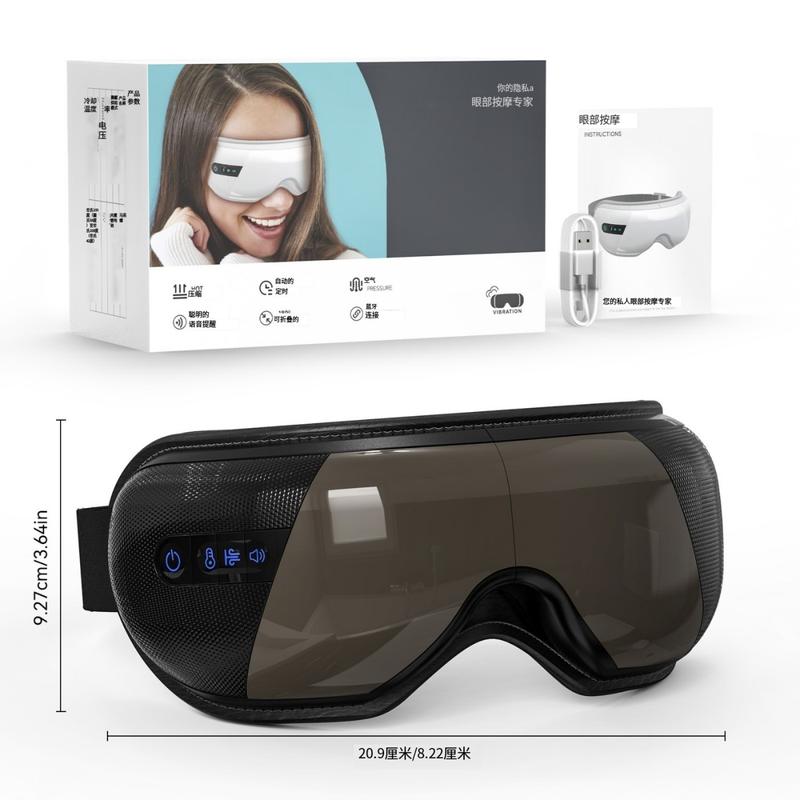 Masque Oculaire Massant avec Chaleur et Bluetooth,4 Modes de Massage,Design Pliable — vignette 9