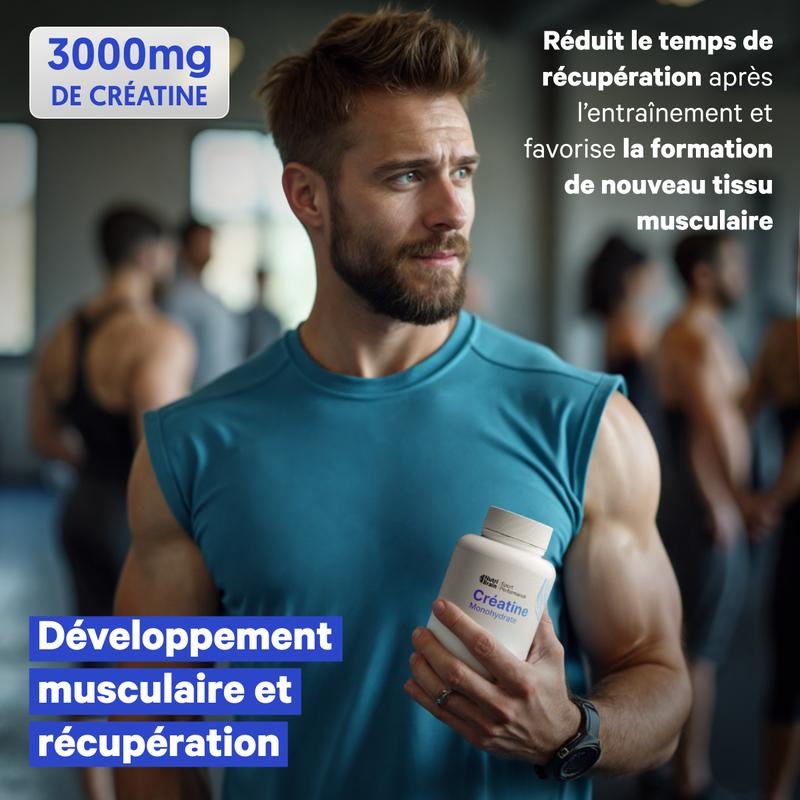 Masse musculaire, puissance physique et mentale | Créatine monohydrate en comprimés de NutriBrain — vignette 2