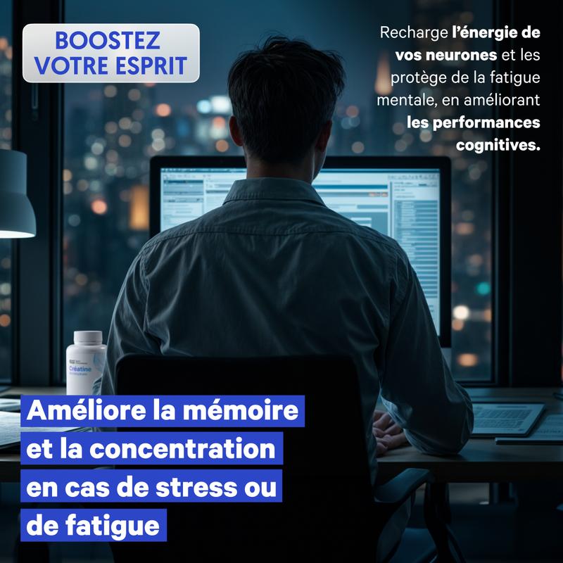 Masse musculaire, puissance physique et mentale | Créatine monohydrate en comprimés de NutriBrain — vignette 3