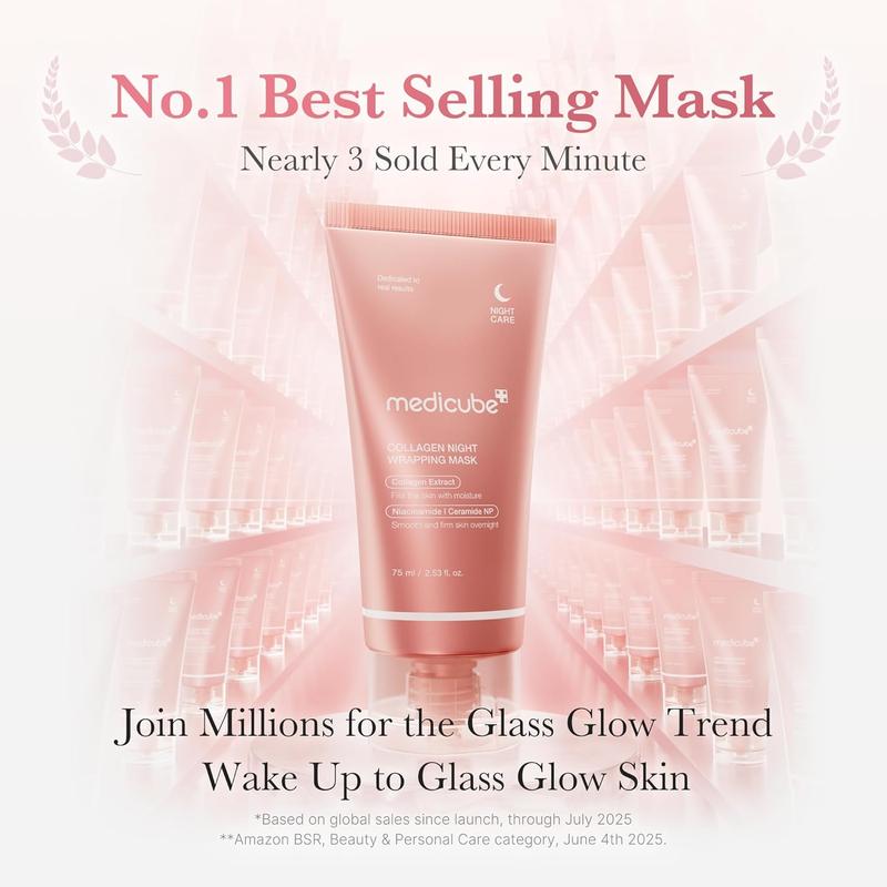 [medicube Officiel] Masque de nuit au Collagène | Glass skin | Skincare Soin Réparateur Confort Rose | Glass skin | Kbeauty — vignette 2