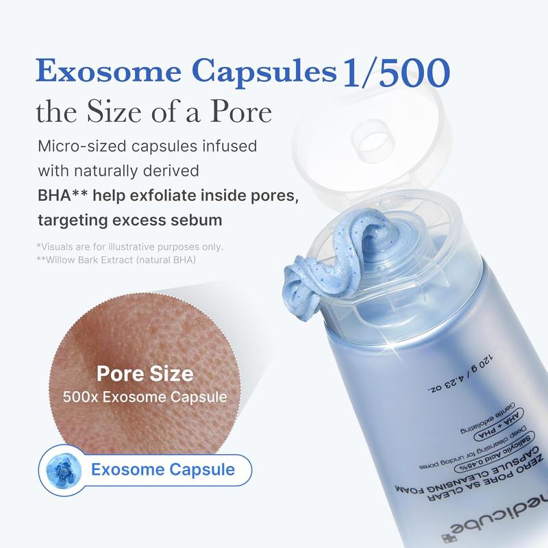 [medicube Officiel] Nettoyant Visage Zero Pore aux Capsules Bleues - Soin des Pores, Grain de Peau et Points Noirs |AHA, BHA & PHA | Double Nettoyage Quotidien | Skincare Coréenne | 120 g — vignette 5