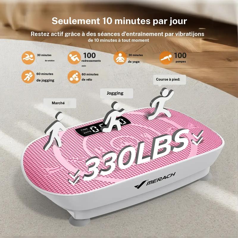 MERACH Appareil d'exercice à plaque vibrante mince, appareil de drainage lymphatique, plateforme vibrante pour entraînement complet du corps, pour le bien être et la remise en forme — vignette 3