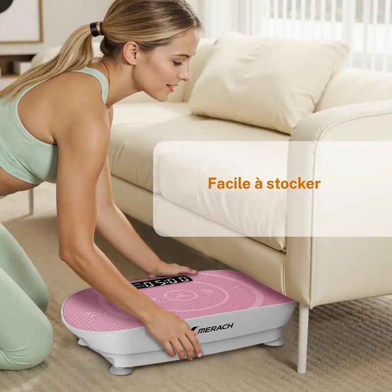MERACH Appareil d'exercice à plaque vibrante mince, appareil de drainage lymphatique, plateforme vibrante pour entraînement complet du corps, pour le bien être et la remise en forme — vignette 4