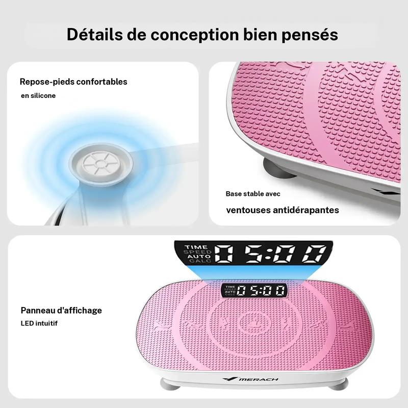 MERACH Appareil d'exercice à plaque vibrante mince, appareil de drainage lymphatique, plateforme vibrante pour entraînement complet du corps, pour le bien être et la remise en forme — vignette 6