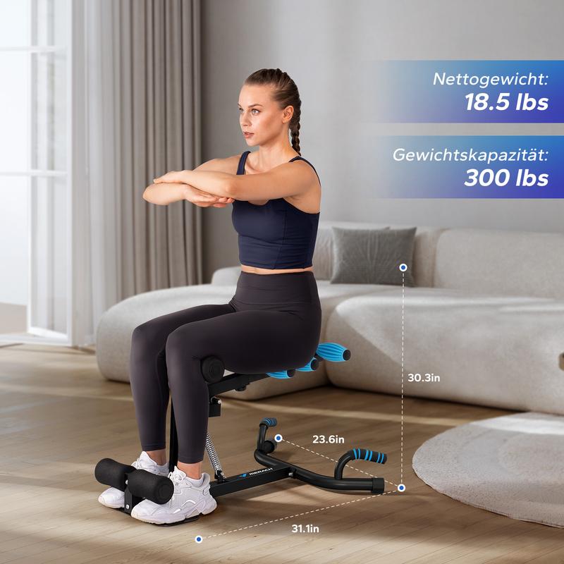 Merach appareil de squat profond, appareil de travail des fessiers réglable pour l’entraînement à domicile & le workout, appareil de sit up pour la zone des abdominaux, banc de musculation pour abdominaux, pompes — vignette 2