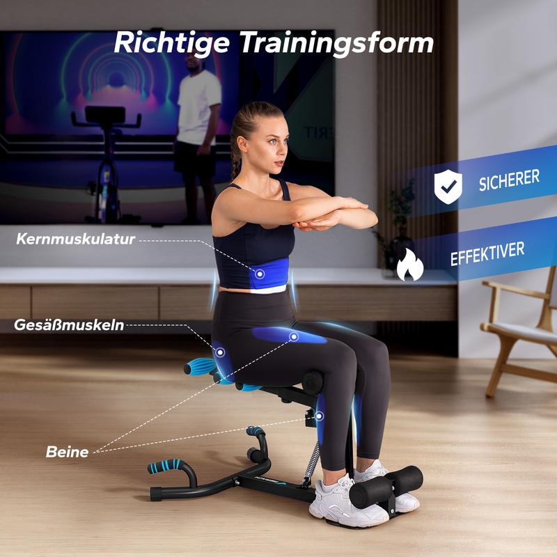 Merach appareil de squat profond, appareil de travail des fessiers réglable pour l’entraînement à domicile & le workout, appareil de sit up pour la zone des abdominaux, banc de musculation pour abdominaux, pompes — vignette 6