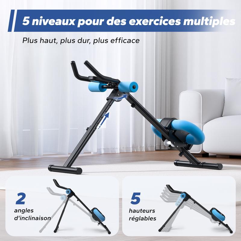 MERACH Machine d'entraînement Ab réglable, moniteur LCD, équipement d'exercice abdominal pliable, entraîneur de base pour le corps, les fesses, équipement de Fitness — vignette 3
