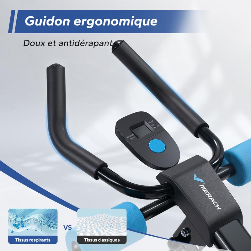 MERACH Machine d'entraînement Ab réglable, moniteur LCD, équipement d'exercice abdominal pliable, entraîneur de base pour le corps, les fesses, équipement de Fitness — vignette 5