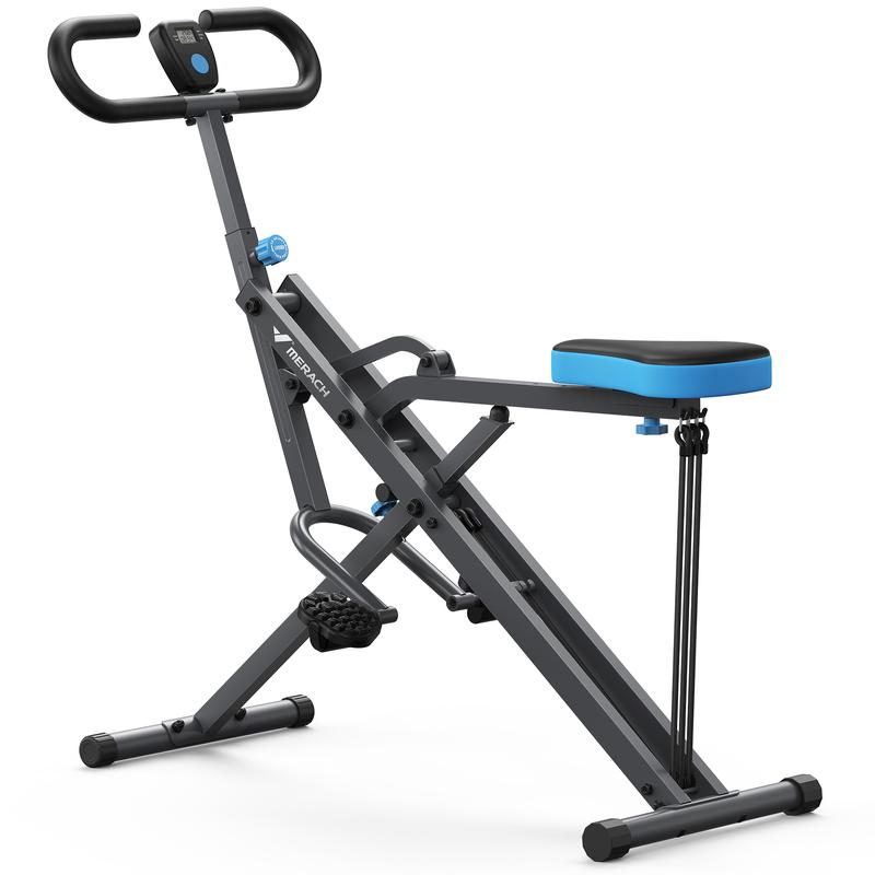 MERACH Machine d'exercice pour les fessiers, à résistance réglable, pliable, pour les jambes, avec une capacité de poids de 350 lb, à ramer — vignette 2