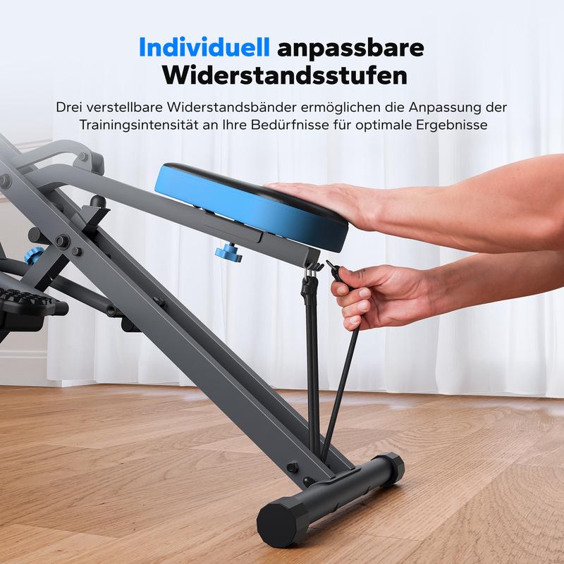 MERACH Machine d'exercice pour les fessiers, à résistance réglable, pliable, pour les jambes, avec une capacité de poids de 350 lb, à ramer — vignette 7