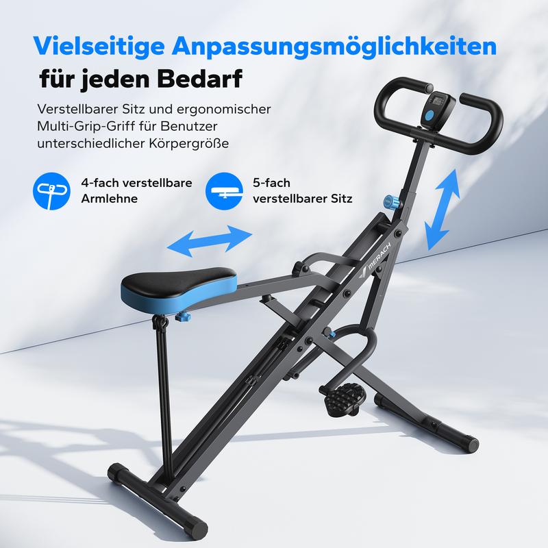 MERACH Machine d'exercice pour les fessiers, à résistance réglable, pliable, pour les jambes, avec une capacité de poids de 350 lb, à ramer — vignette 8