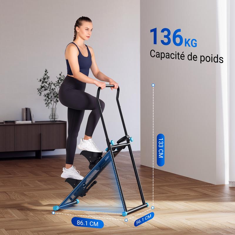MERACH Marchepied d'escalier avec guidon, écran LCD, capacité de 300 lb, Machine d'exercice pour les entraînements, équipement de fitness à domicile pour femmes et hommes — vignette 2