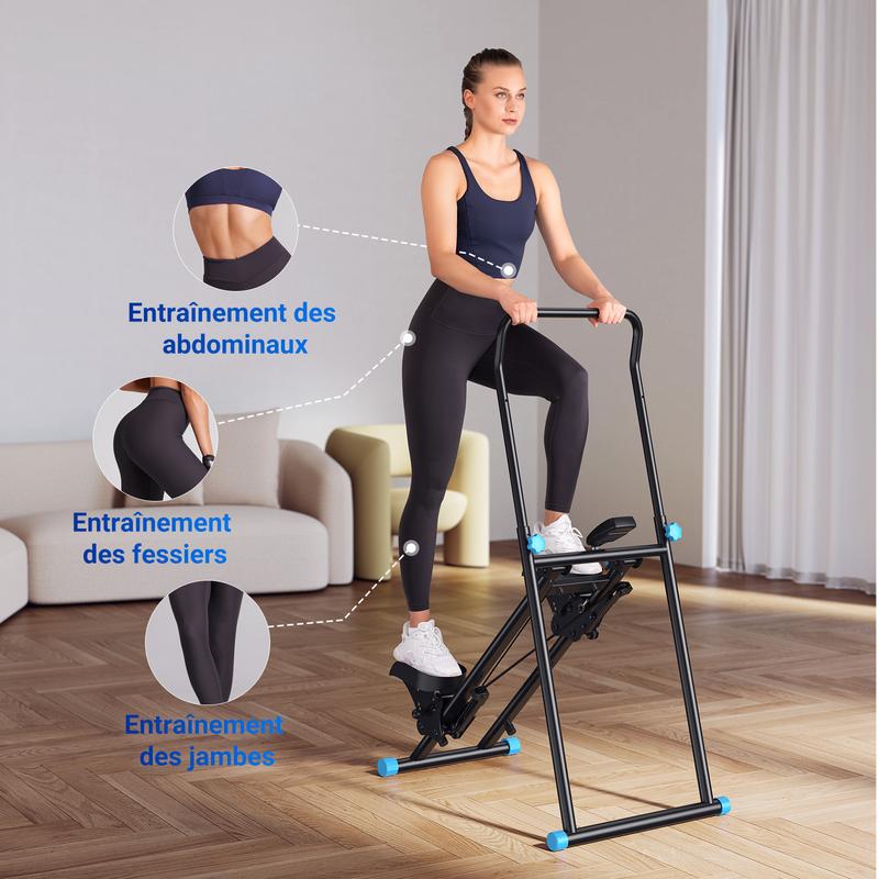 MERACH Marchepied d'escalier avec guidon, écran LCD, capacité de 300 lb, Machine d'exercice pour les entraînements, équipement de fitness à domicile pour femmes et hommes — vignette 4