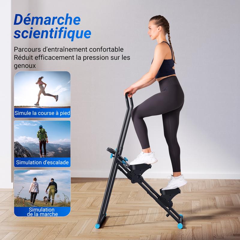 MERACH Marchepied d'escalier avec guidon, écran LCD, capacité de 300 lb, Machine d'exercice pour les entraînements, équipement de fitness à domicile pour femmes et hommes — vignette 6