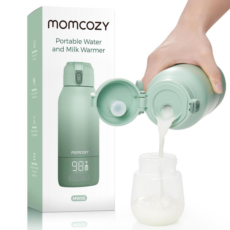 Momcozy -Chauffe-biberon portable sans fil, chauffage rapide et longue durée de vie de la batterie, 2 modes de chauffage pour le lait maternel et l'eau, grande capacité de 500 ml pour toute la journée