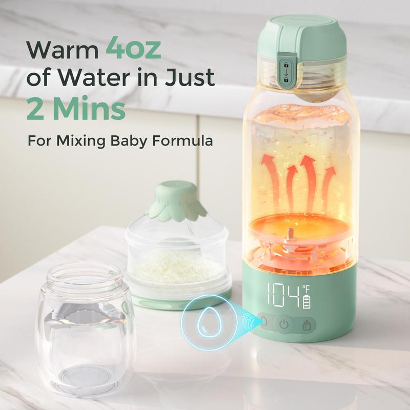 Momcozy -Chauffe-biberon portable sans fil, chauffage rapide et longue durée de vie de la batterie, 2 modes de chauffage pour le lait maternel et l'eau, grande capacité de 500 ml pour toute la journée — vignette 4