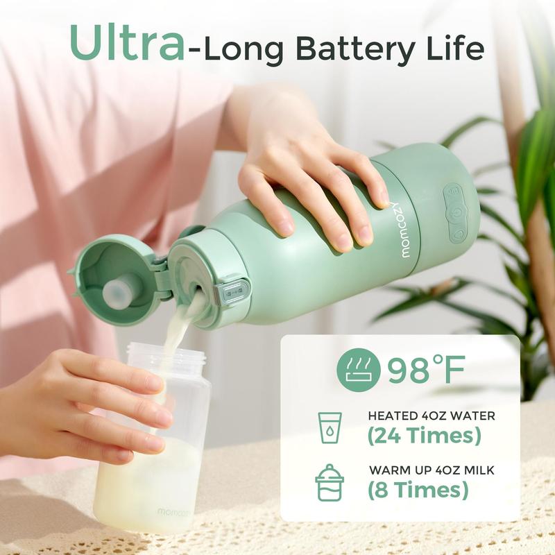 Momcozy -Chauffe-biberon portable sans fil, chauffage rapide et longue durée de vie de la batterie, 2 modes de chauffage pour le lait maternel et l'eau, grande capacité de 500 ml pour toute la journée — vignette 6