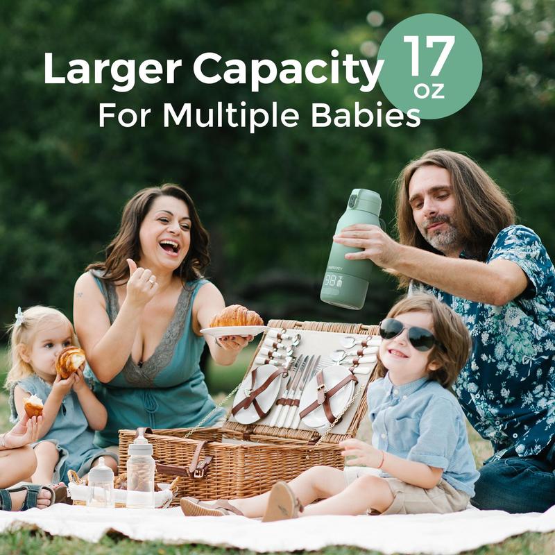 Momcozy -Chauffe-biberon portable sans fil, chauffage rapide et longue durée de vie de la batterie, 2 modes de chauffage pour le lait maternel et l'eau, grande capacité de 500 ml pour toute la journée — vignette 7