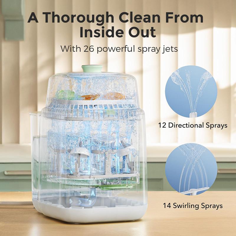 Momcozy KleanPal Pro - lave-biberon, stérilisateur et sèche-linge, Machine de nettoyage tout-en-un pour biberons, pièces de pompe et articles essentiels pour bébé, gain de temps et soins sans effort — vignette 3