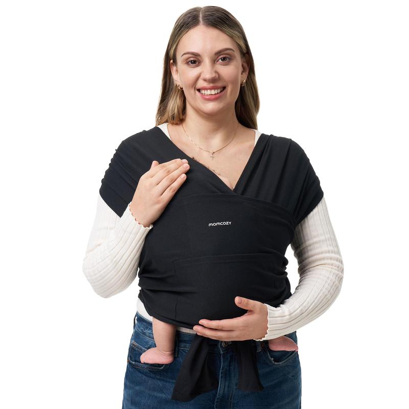Momcozy - lit de soutien pour nourrissons, anneau de soutien facile à installer, enveloppe respirante à main levée, lit de soutien réglable de 3,6 kg à 15 kg (noir)