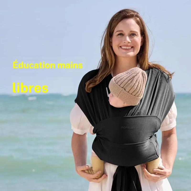 Momcozy - lit de soutien pour nourrissons, anneau de soutien facile à installer, enveloppe respirante à main levée, lit de soutien réglable de 3,6 kg à 15 kg (noir) — vignette 2