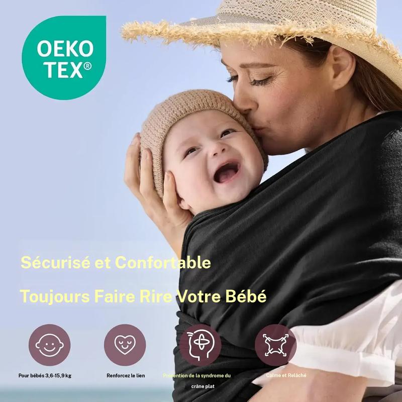Momcozy - lit de soutien pour nourrissons, anneau de soutien facile à installer, enveloppe respirante à main levée, lit de soutien réglable de 3,6 kg à 15 kg (noir) — vignette 3