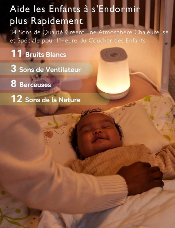 Momcozy Machine à Bruit Blanc,Sommeil à Bruit Blanc Portable pour Bébé Adulte,White Noise Machine avec 34 Sons,Bruit Blanc Bebe Thérapie,White Noise Machine Veilleuse 7 Couleurs,Contrôle APP,Timing — vignette 5