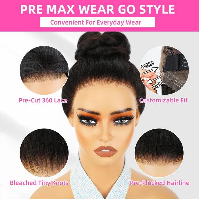 MORE FACE Perruque 360 HD Lace Kinky Straight Yaki 18-26’’ – Facile à poser, zéro colle, Cheveux humains, pré-décolorés et pré-coupés, idéaux pour les débutants #BackToSchool #DealDrops — vignette 5