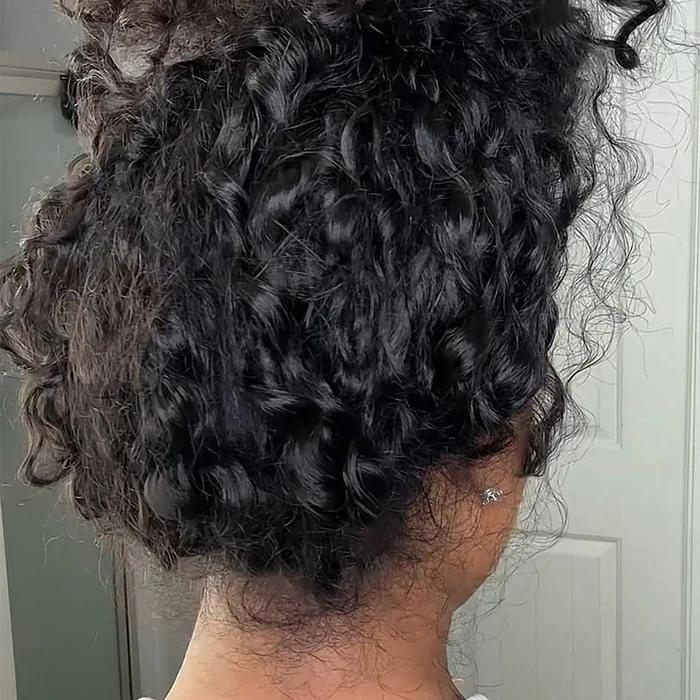 MORE FACE Perruque sans colle 360° ondulée invisible avec cordon de serrage, installation rapide, perruques en cheveux humains HD pré-décolorées et pré-coupées, idéales pour les débutants et version Kinky Straight #BackToSchool #DealDrops — vignette 4