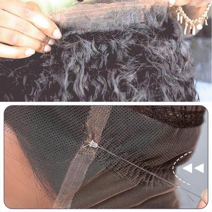 MORE FACE Perruque sans colle 360° ondulée invisible avec cordon de serrage, installation rapide, perruques en cheveux humains HD pré-décolorées et pré-coupées, idéales pour les débutants et version Kinky Straight #BackToSchool #DealDrops — vignette 8