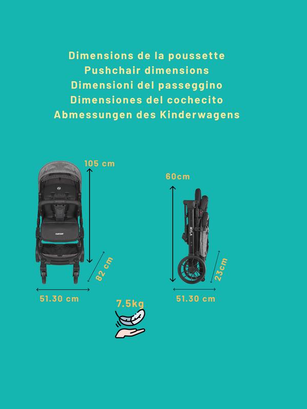 Nania Myla poussette canne compacte, 0 à 4 ans (22kg max), légère (7,5 kg) — vignette 7